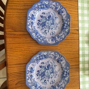 Spode Blue and White Floral Dinner Plates